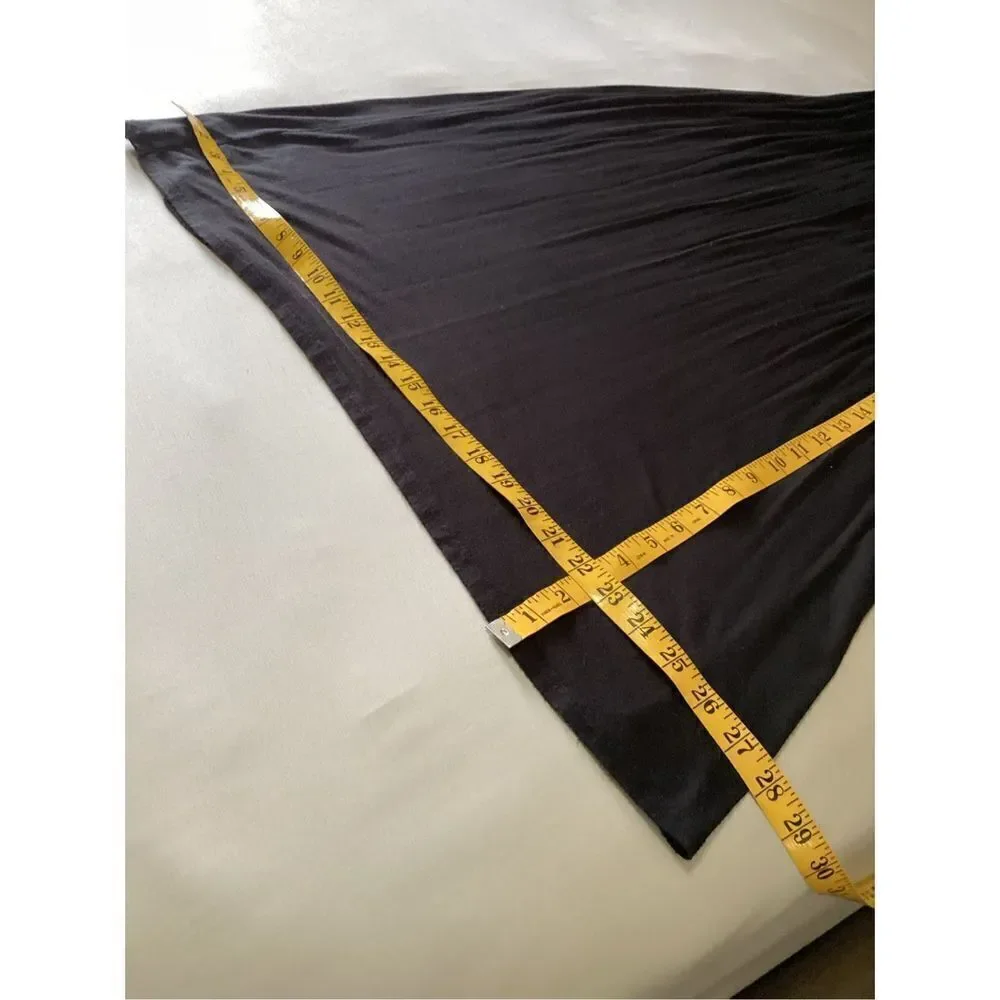 A.N.A Foldover Wide Waist Black Skirt Size: L
